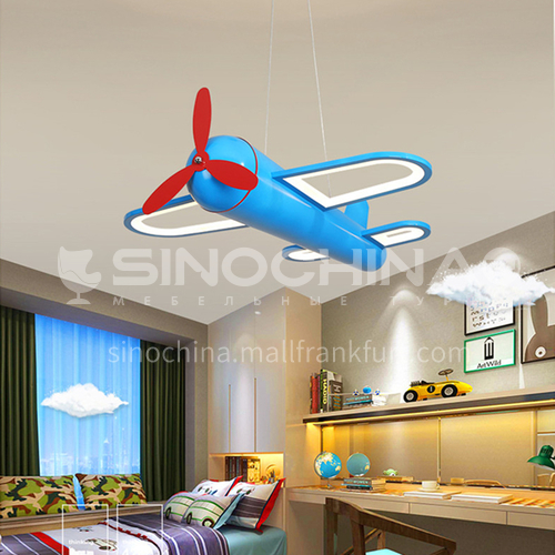 Cartoon lamp bedroom lamp LED eye protection for boys and girls simple cartoon airplane room chandelier-DDBE-P-1549